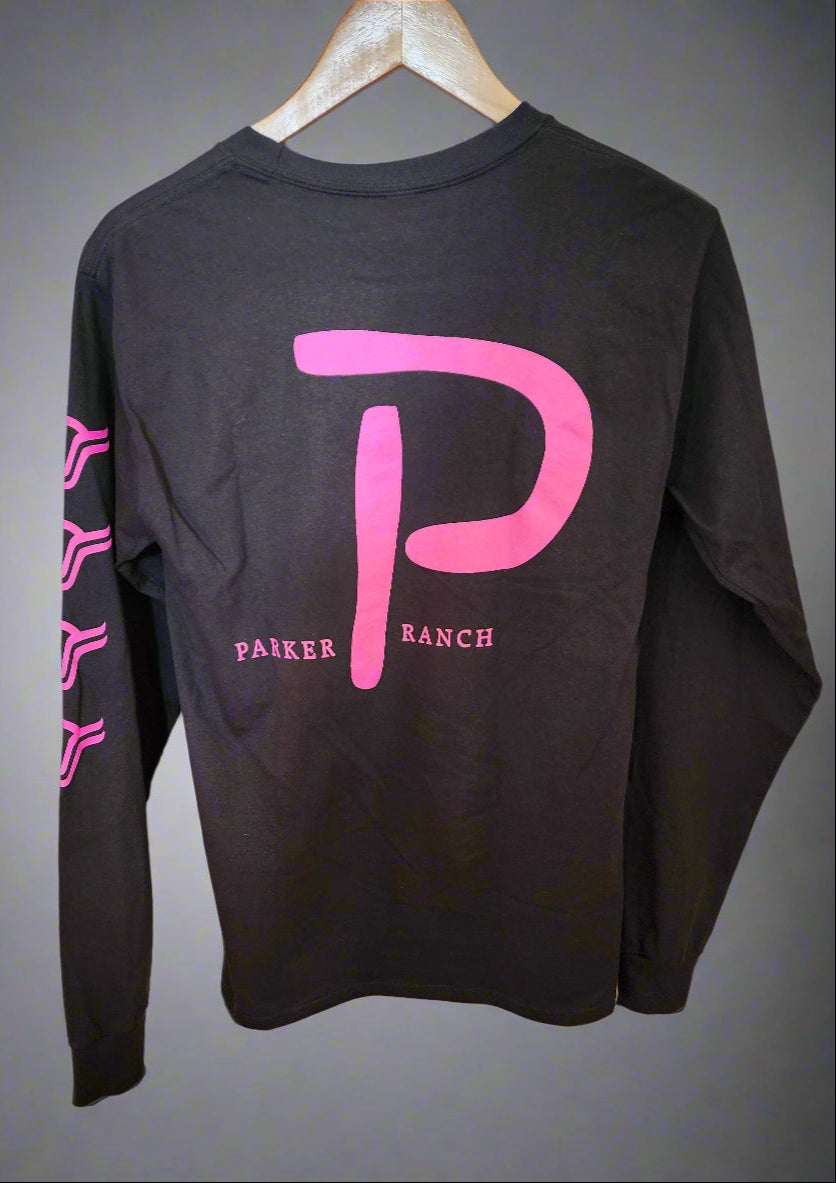 Parker Ranch Store Long Sleeve Shirt- Black with Pink – Parker Ranch